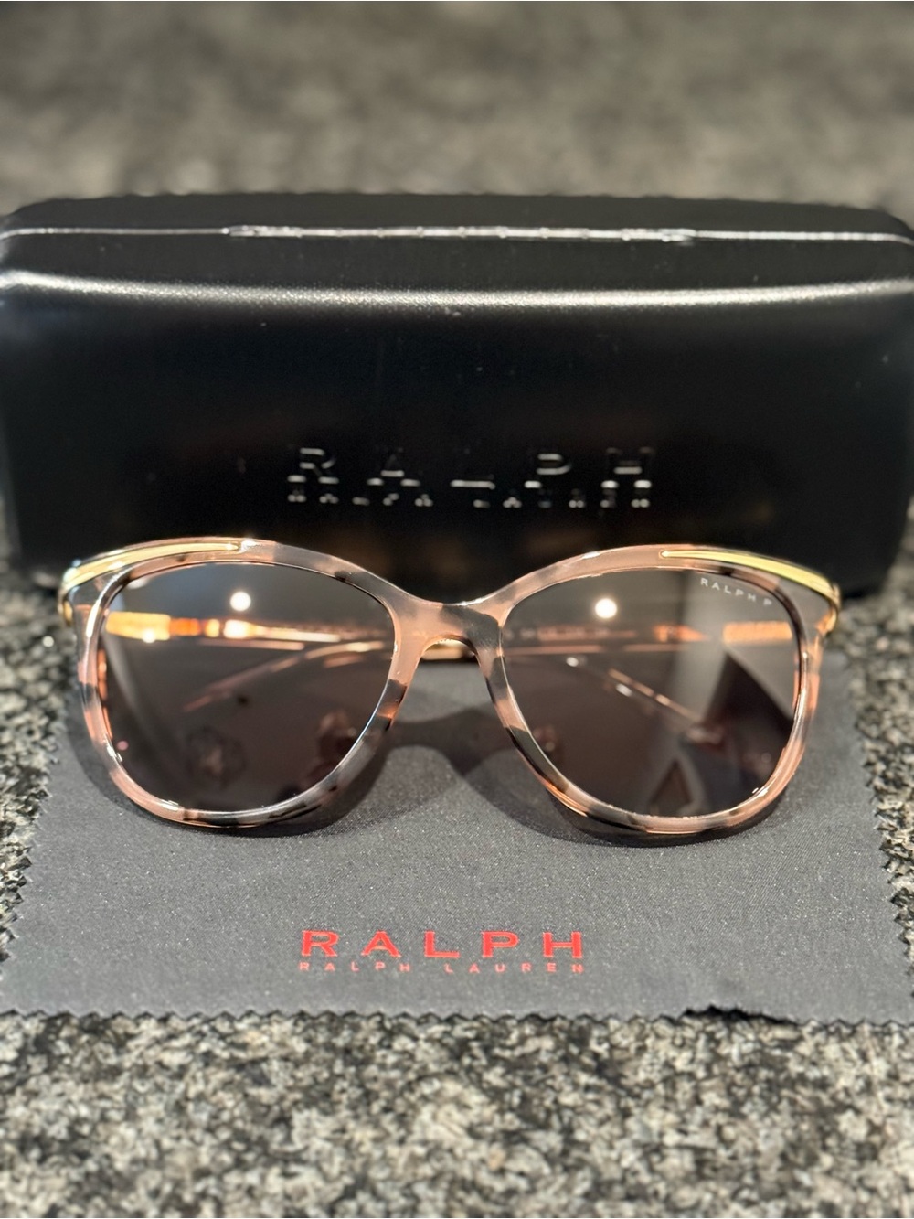 Ralph Lauren Women's Tortoiseshell and Gold Frame Sunglasses - Brown Lenses